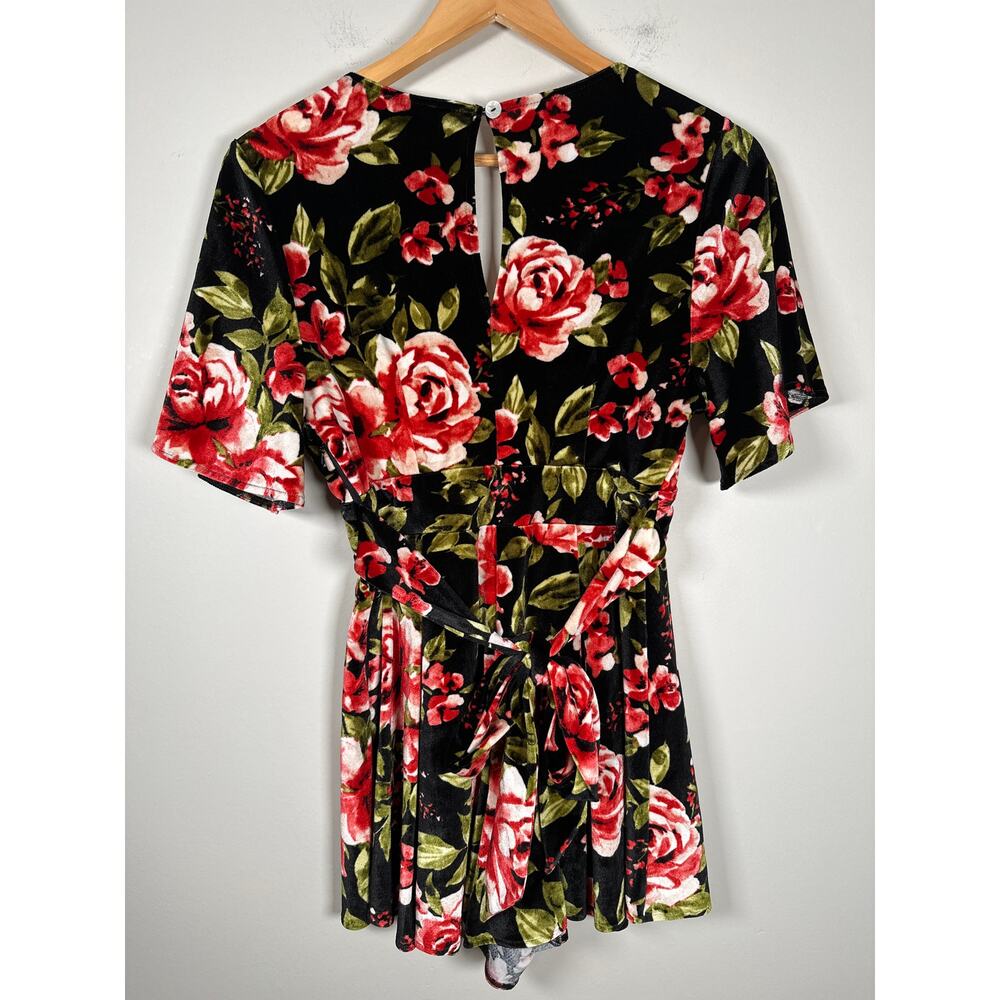 Show Me Your Mumu Tallara Romper Vavoom Velvet Size Small Flowy Tie Back Floral - Picture 4 of 9